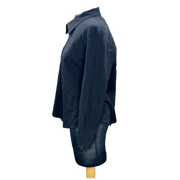 Sympli The Best Black Zip-Up Blouse Size 8 - Picture 2 of 10